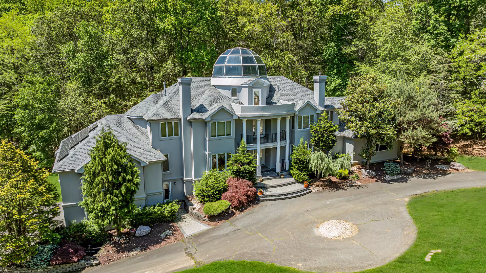 Family touring a house